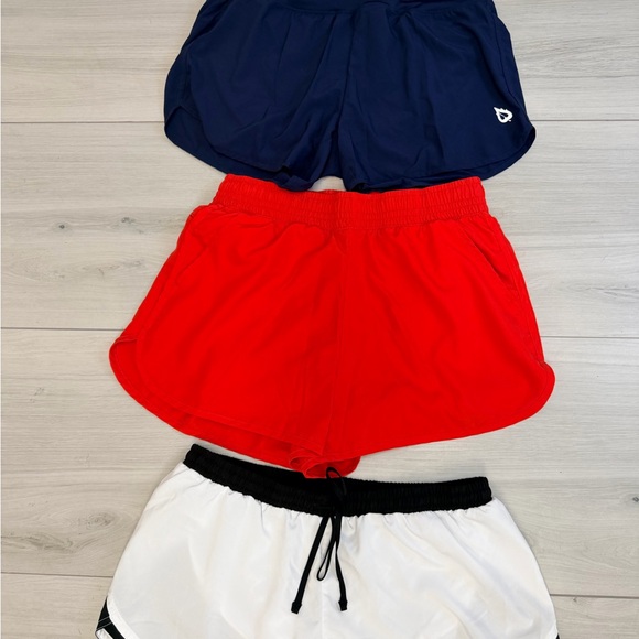 Old Navy Pants - 3-Piece Running Shorts BUNDLE Women’s Sz M, Red, Blue Black/White